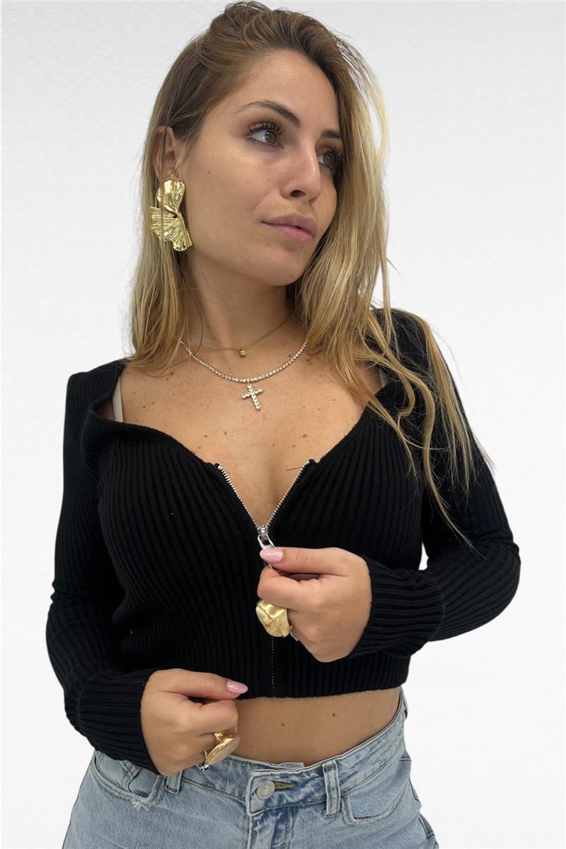 cardigan crop con cerniera molly